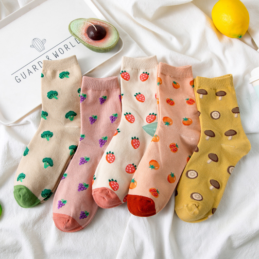 Fruit and Veg Crew Socks (5 Designs)