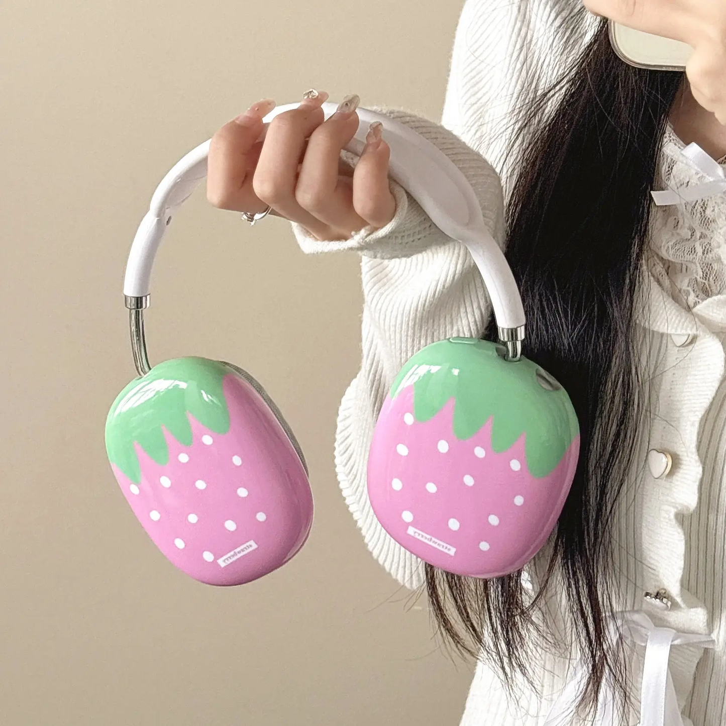 Pastel Strawberry Headphone Covers