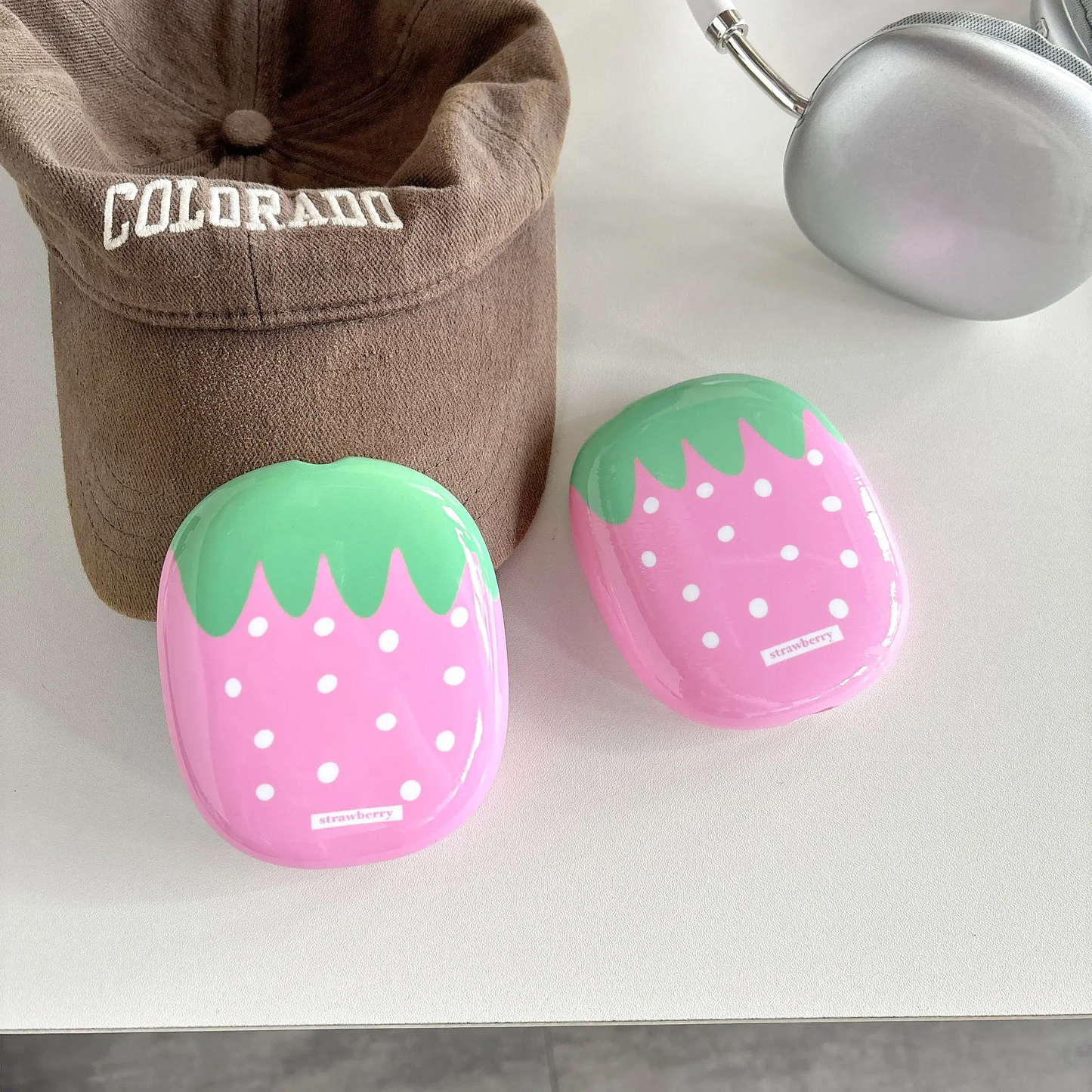 Pastel Strawberry Headphone Covers