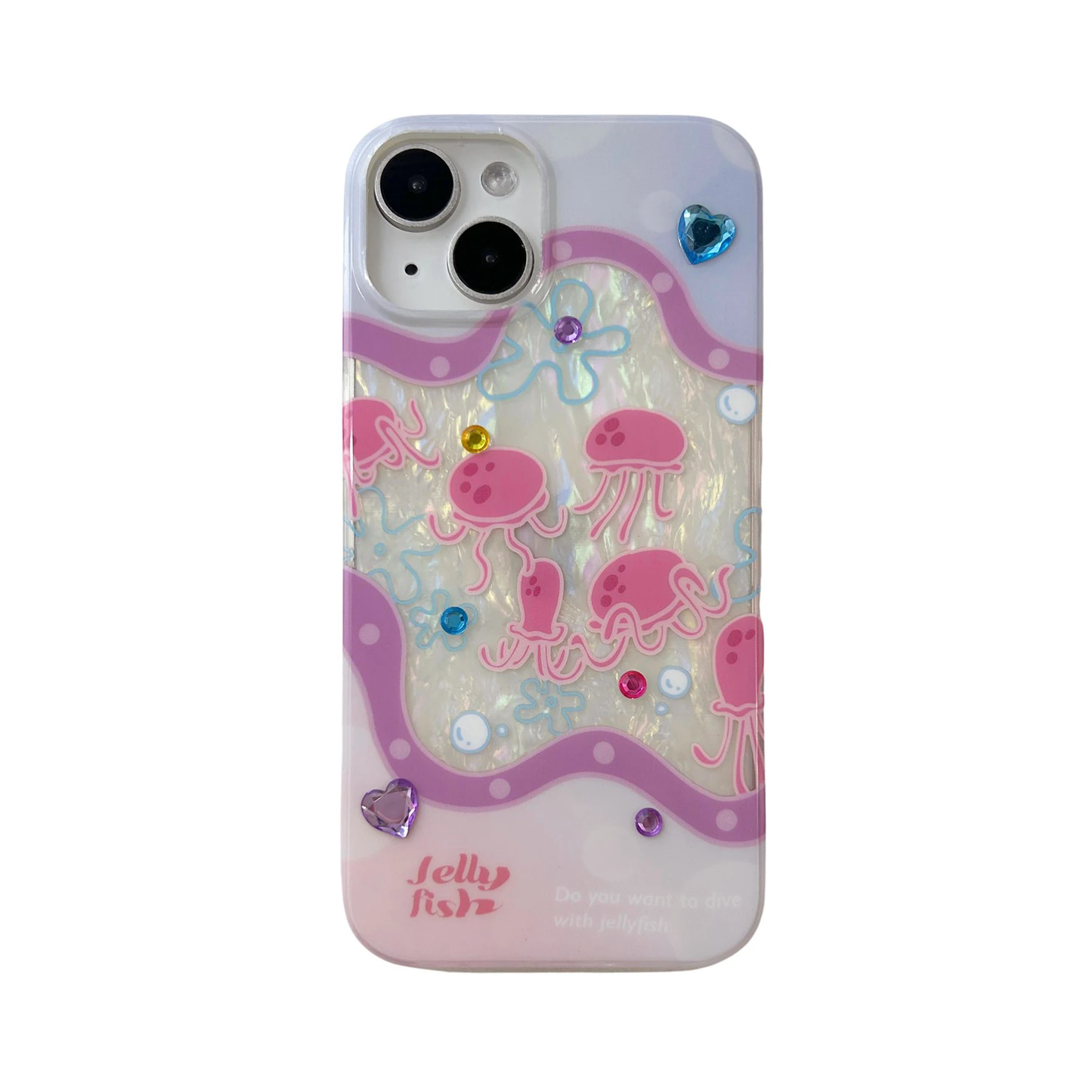 Pink Jellyfish iPhone Case with 3D stickers