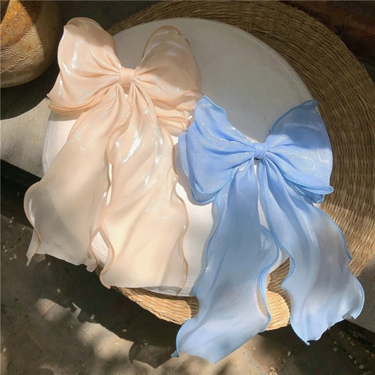 Satin Jellyfish Ribbon Bow Hair Clip (9 Colours)