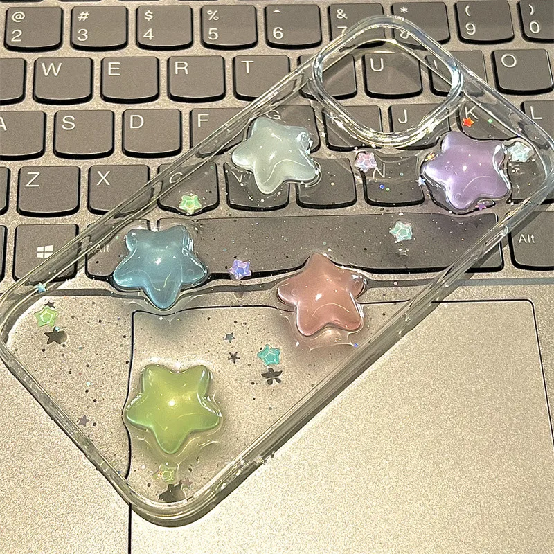 Glow in the Dark Resin Stars or Hearts iPhone Case (2 Colours)