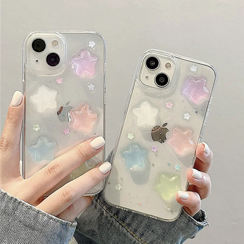 Glow in the Dark Resin Stars or Hearts iPhone Case (2 Colours)