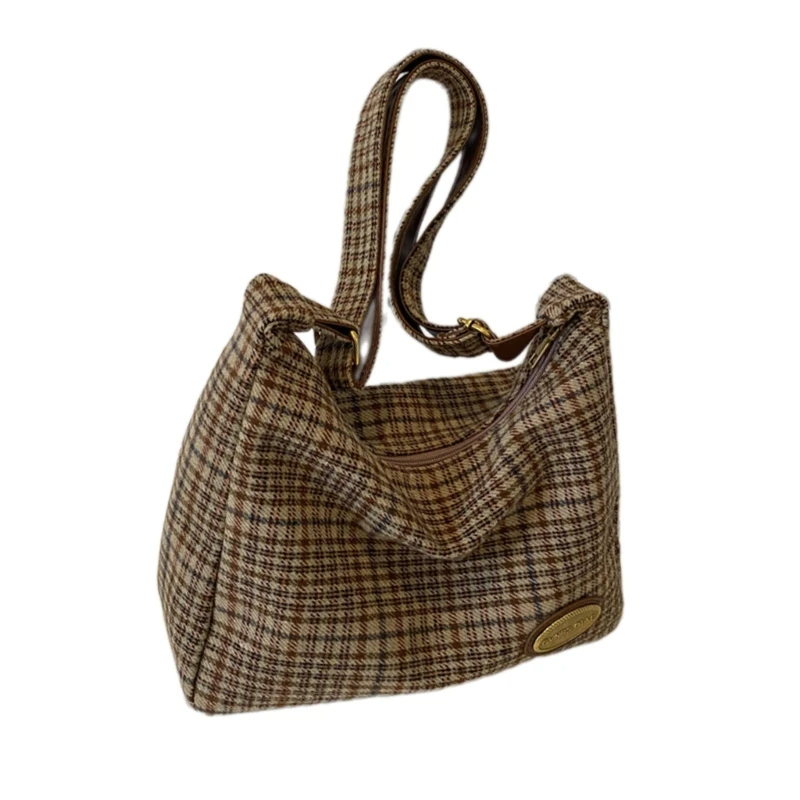 Tartan Shoulder Bag with Bunny Charm (3 Colours)