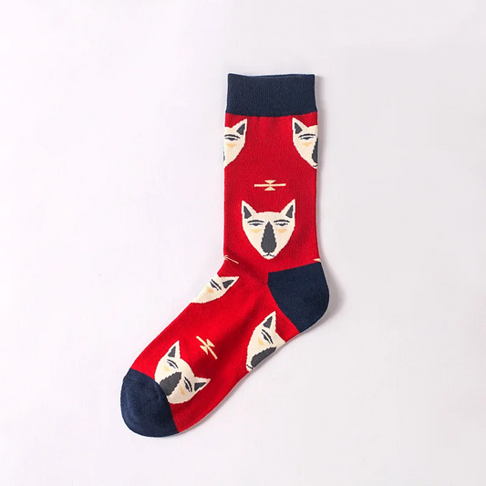 Judgey Cat Face Crew Socks