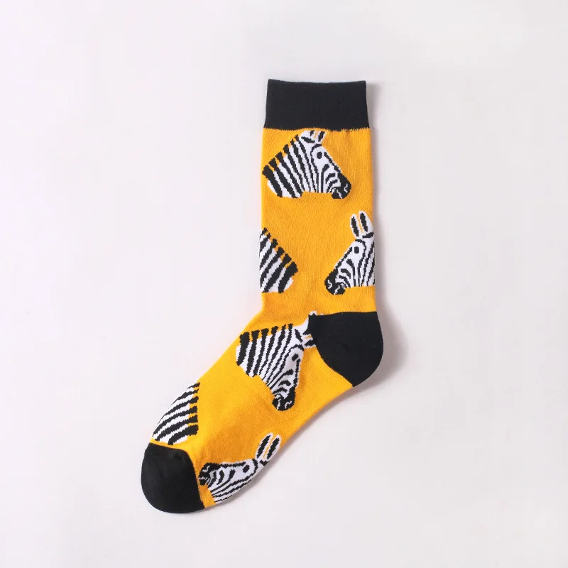 Yellow Zebra Crew Socks