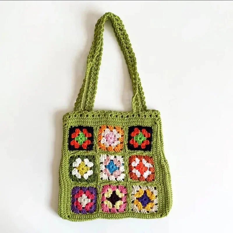 Crochet Floral Granny Square Tote (5 Colours)