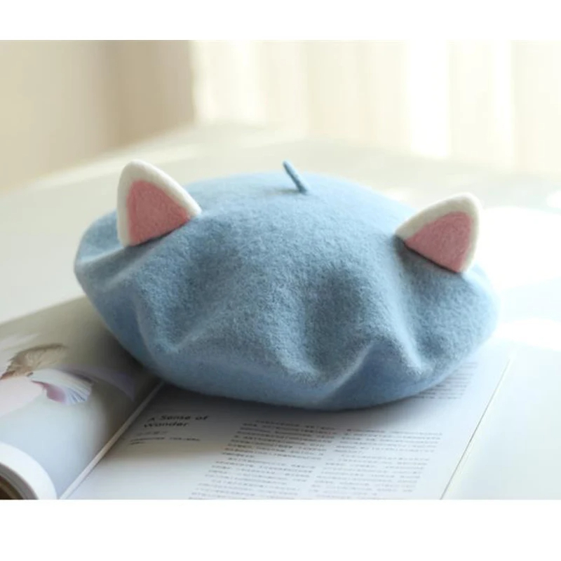 Cat Ear Felted Beret (7 Colours)