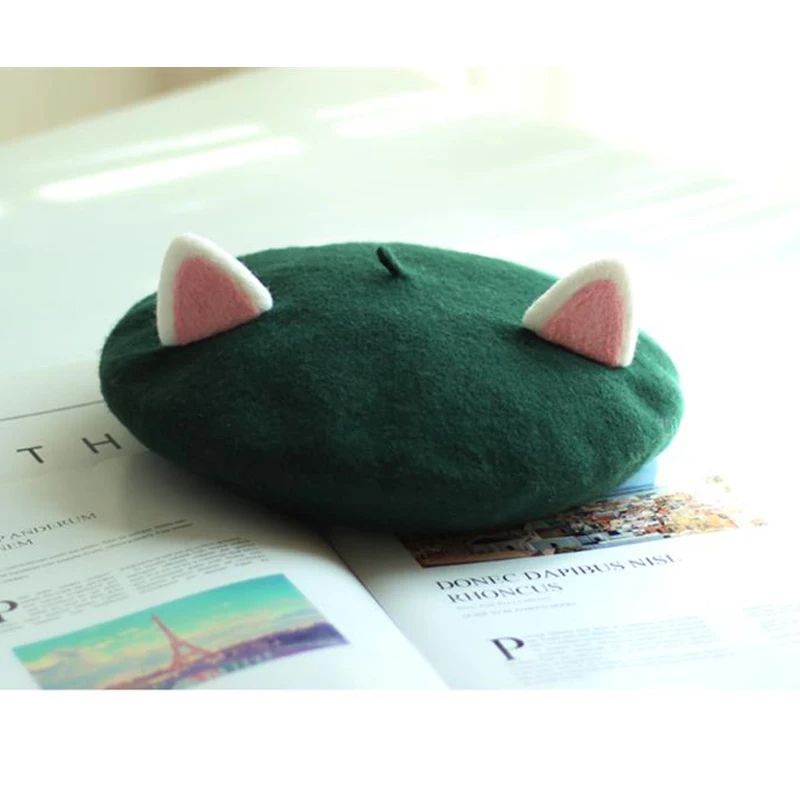 Cat Ear Felted Beret (7 Colours)