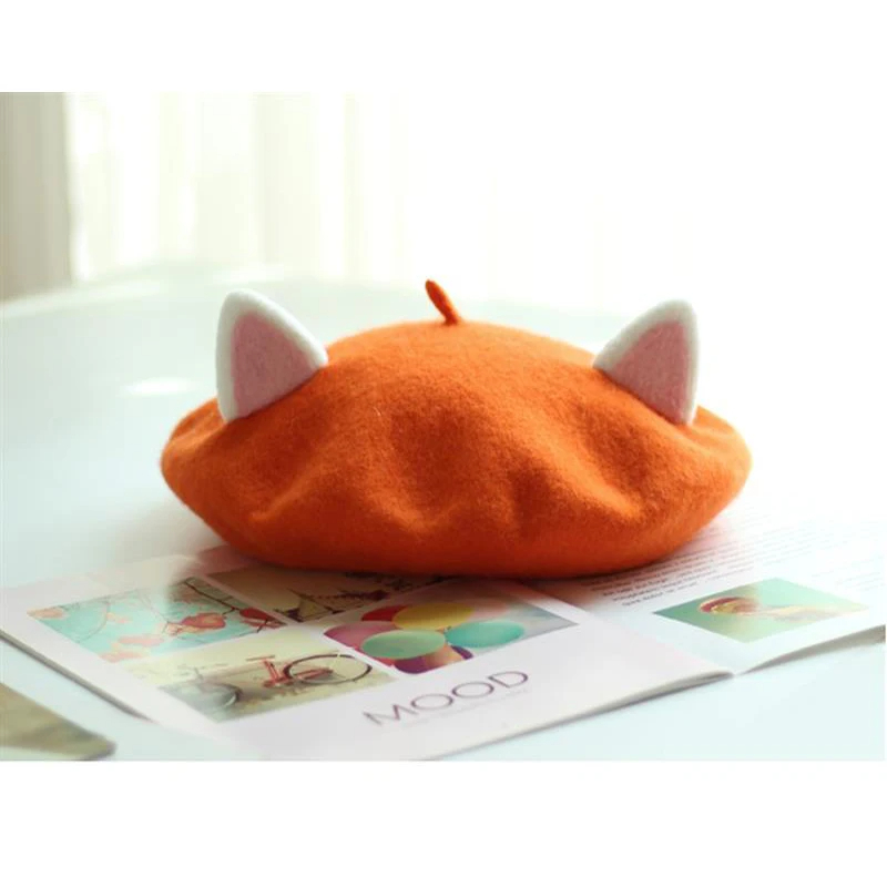 Cat Ear Felted Beret (7 Colours)