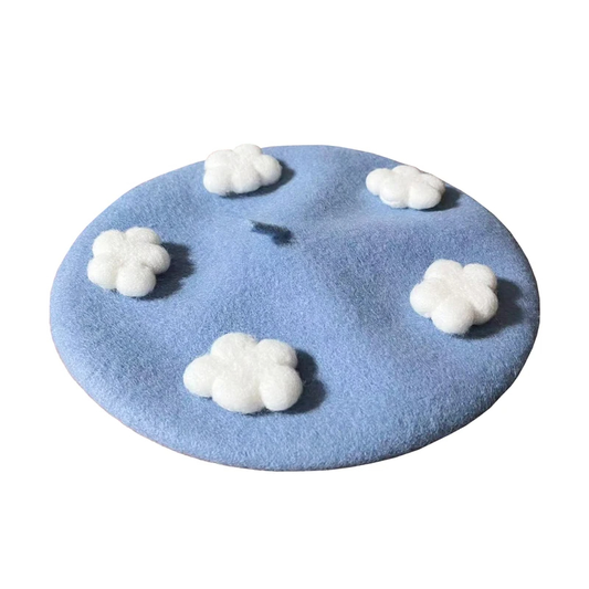 Cloudy Sky Beret Hat