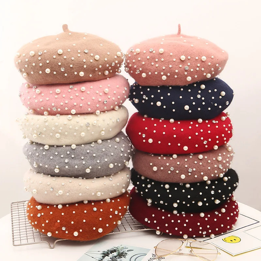 Pearly Beret Hat (11 Colours)