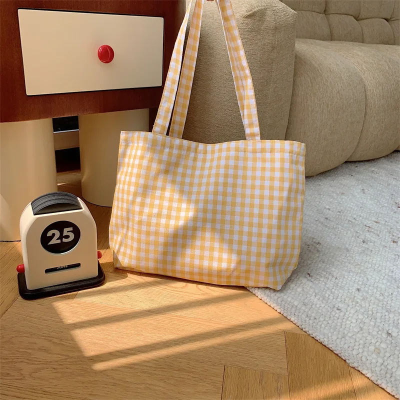 Gingham Check Tote Bag (6 Colours)