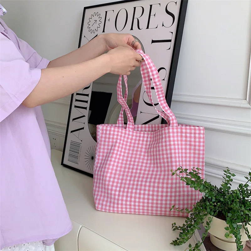 Gingham Check Tote Bag (6 Colours)