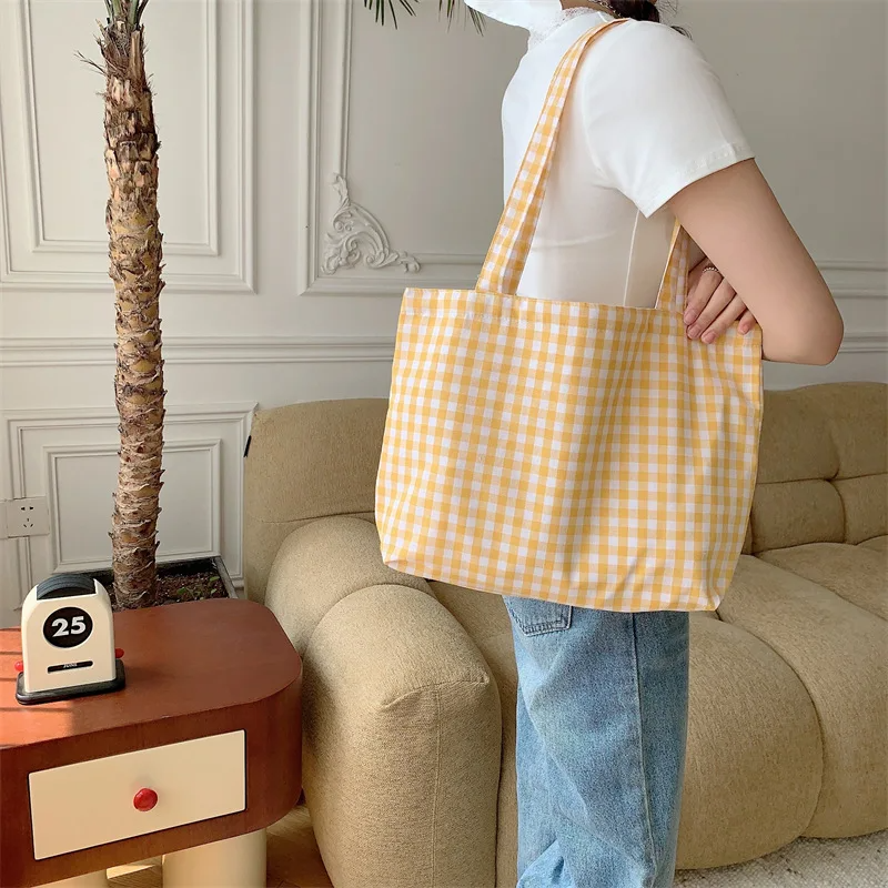 Gingham Check Tote Bag (6 Colours)