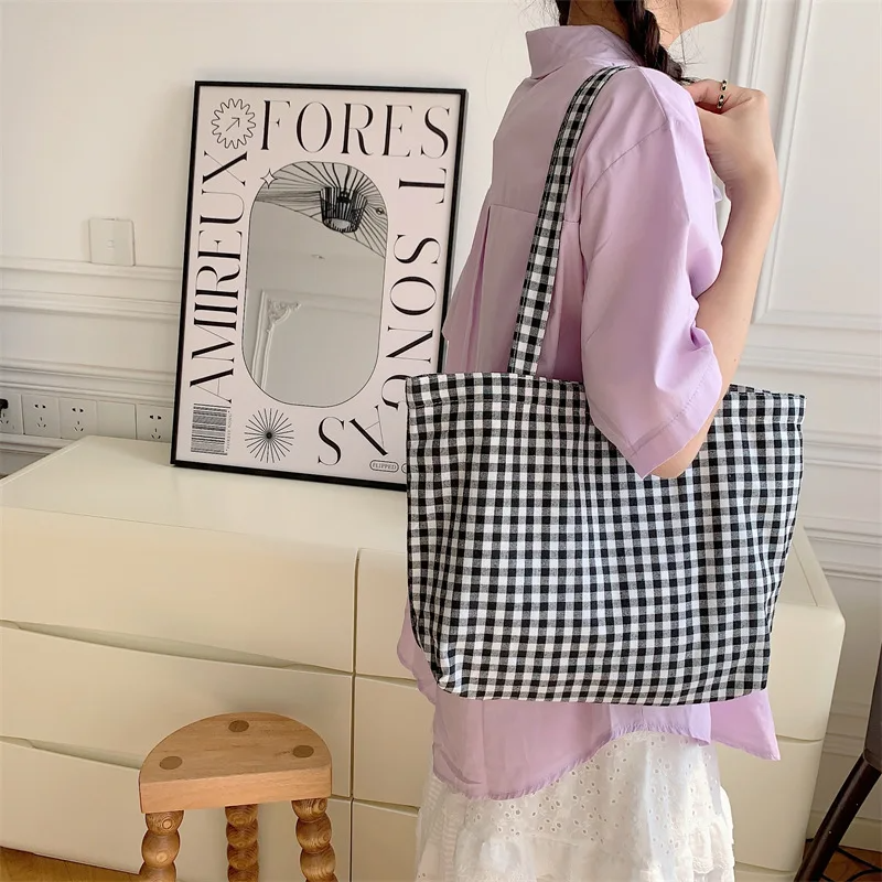 Gingham Check Tote Bag (6 Colours)