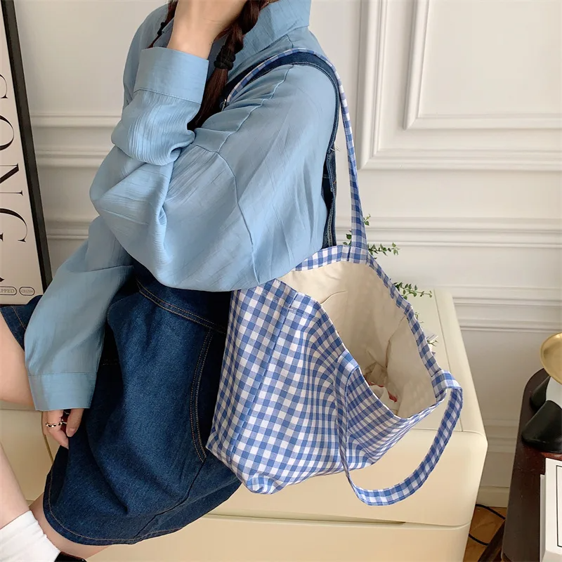 Gingham Check Tote Bag (6 Colours)