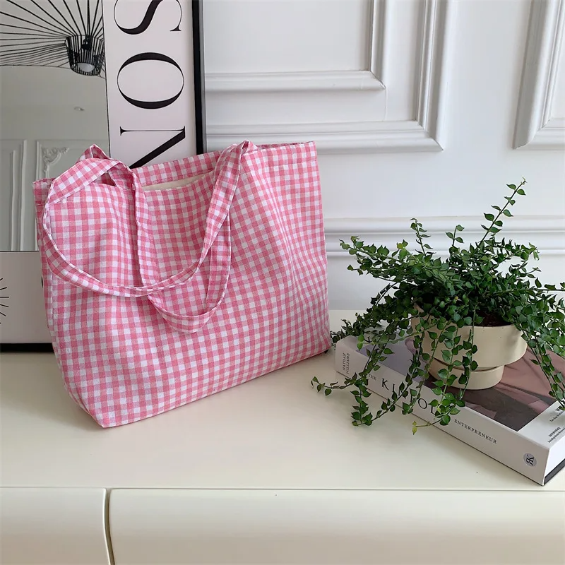 Gingham Check Tote Bag (6 Colours)