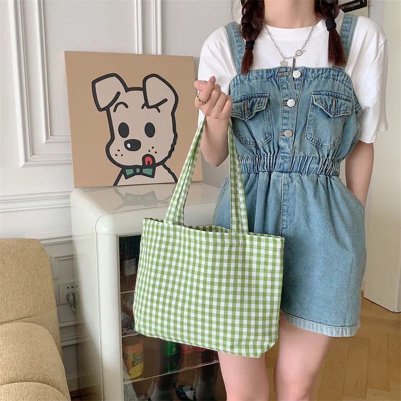 Gingham Check Tote Bag (6 Colours)