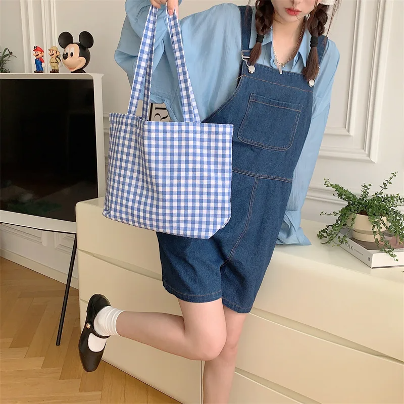 Gingham Check Tote Bag (6 Colours)