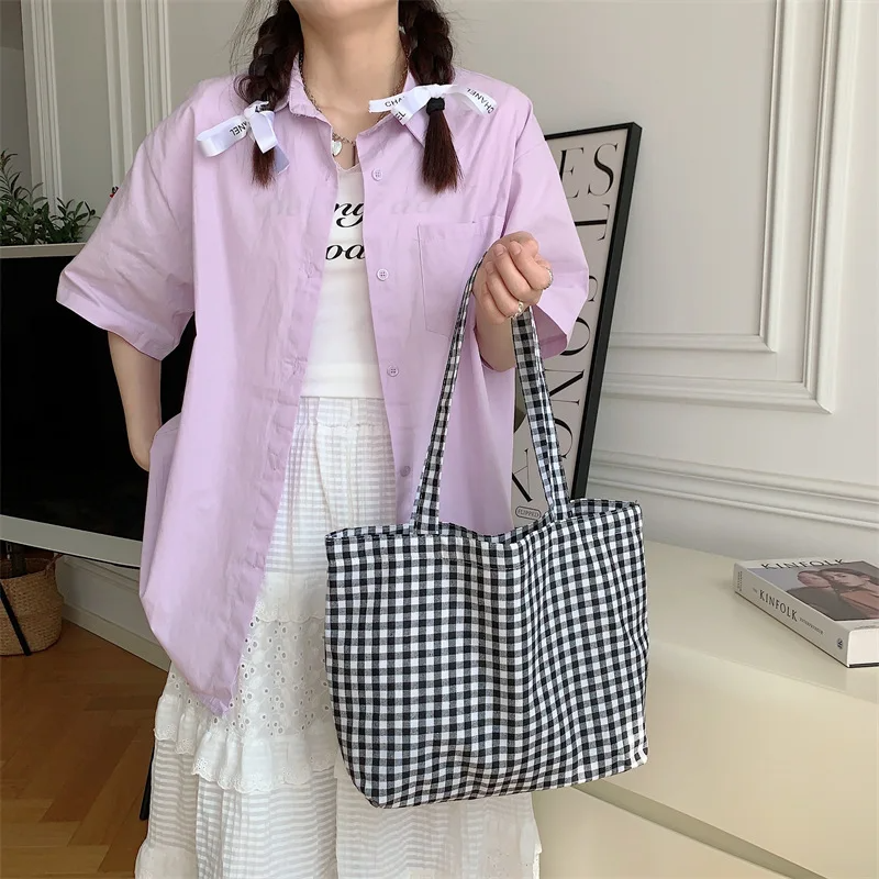 Gingham Check Tote Bag (6 Colours)