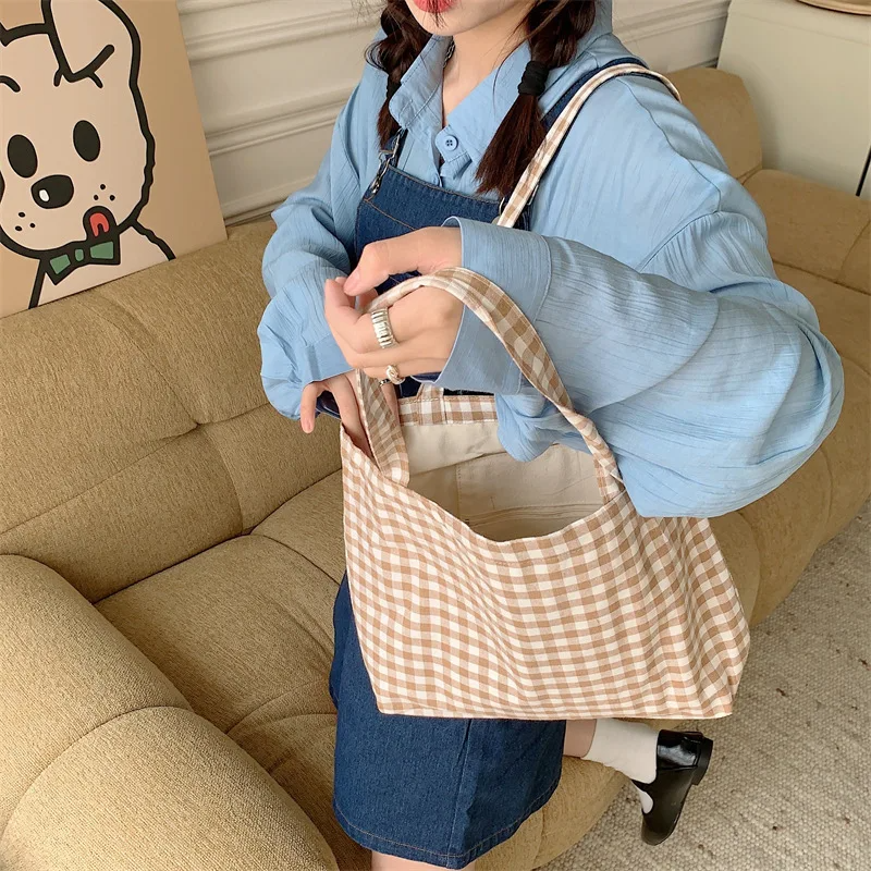 Gingham Check Tote Bag (6 Colours)