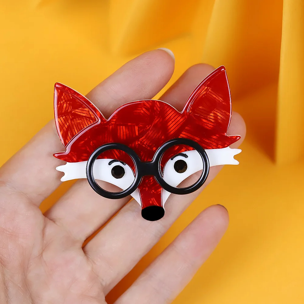 Geeky Fox Acrylic Brooch