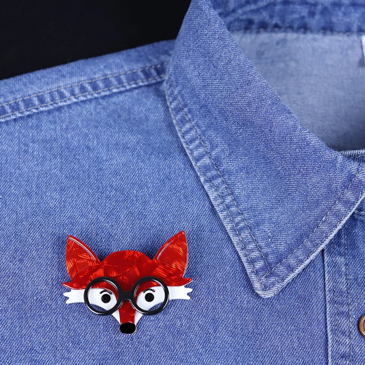 Geeky Fox Acrylic Brooch