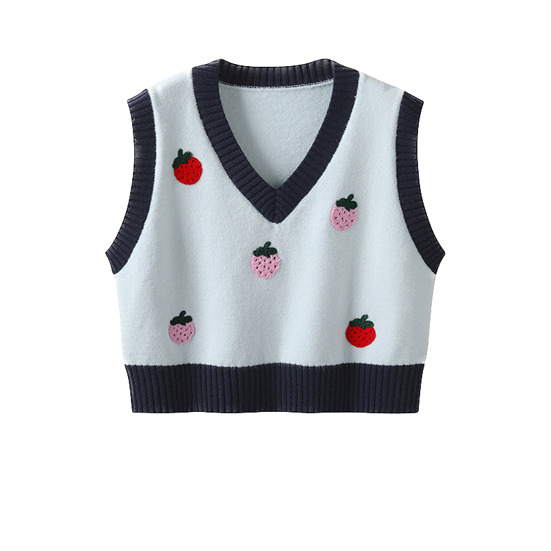 Puffy Strawberry Knit Vest (3 Colours)