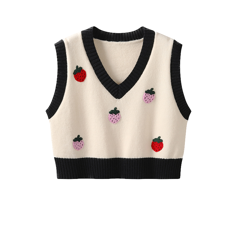 Puffy Strawberry Knit Vest (3 Colours)