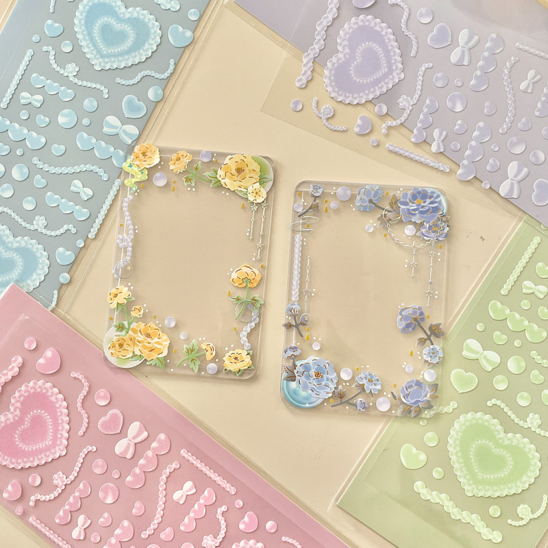 Hearts and Pearls Deco Stickers (6 Colours)