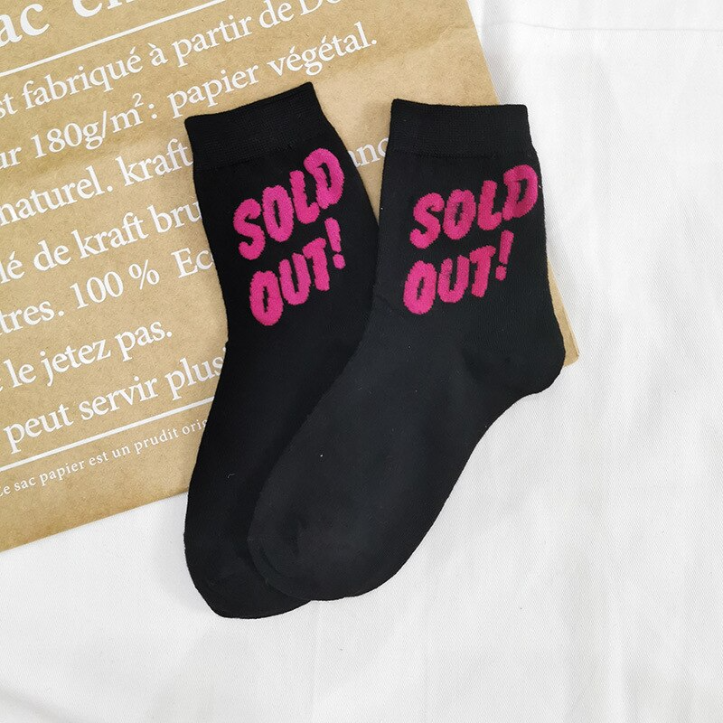 Pep Slogan Crew Socks (4 Designs)