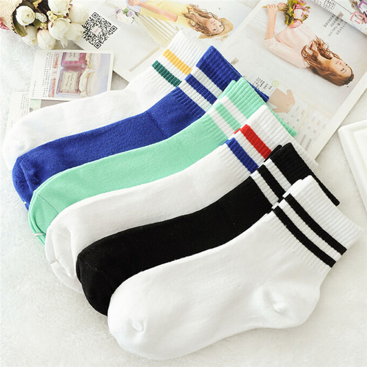 Vintage Style Stripe Sports Socks (6 Colours) - Ice Cream Cake