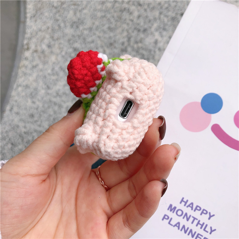 Knitted Piglet Airpod Case Cover