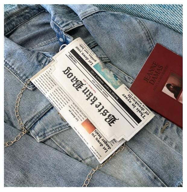 Newspaper Mini Chain Purse