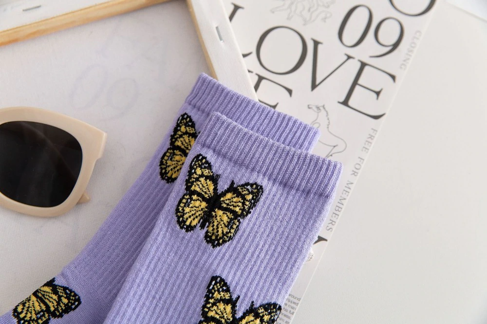 Butterfly Crew Socks (4 Colours)