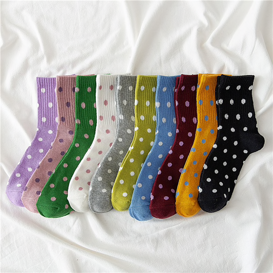 Colourful Polka Dot Socks (10 Colours) - Ice Cream Cake