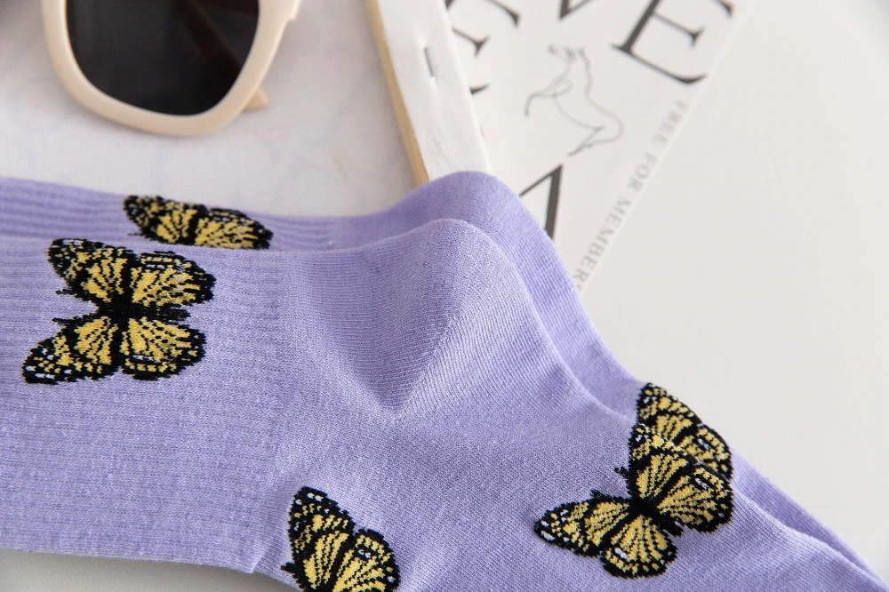 Butterfly Crew Socks (4 Colours)