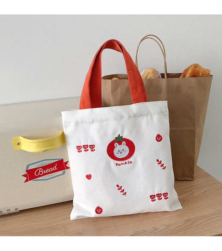 Embroidered Snack Animal Tote Bag (2 Designs)