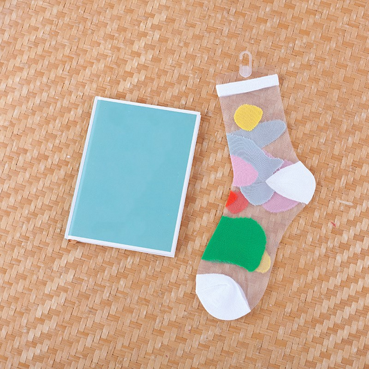 Transparent Art Shapes Crew Socks