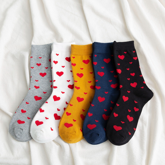 Heart Pattern Ankle Socks (5 Colours) - Ice Cream Cake