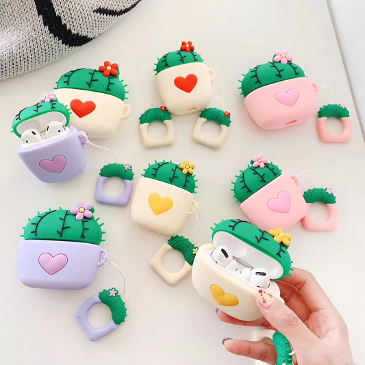 Heart Cactus Airpod Case Cover (4 Colours)