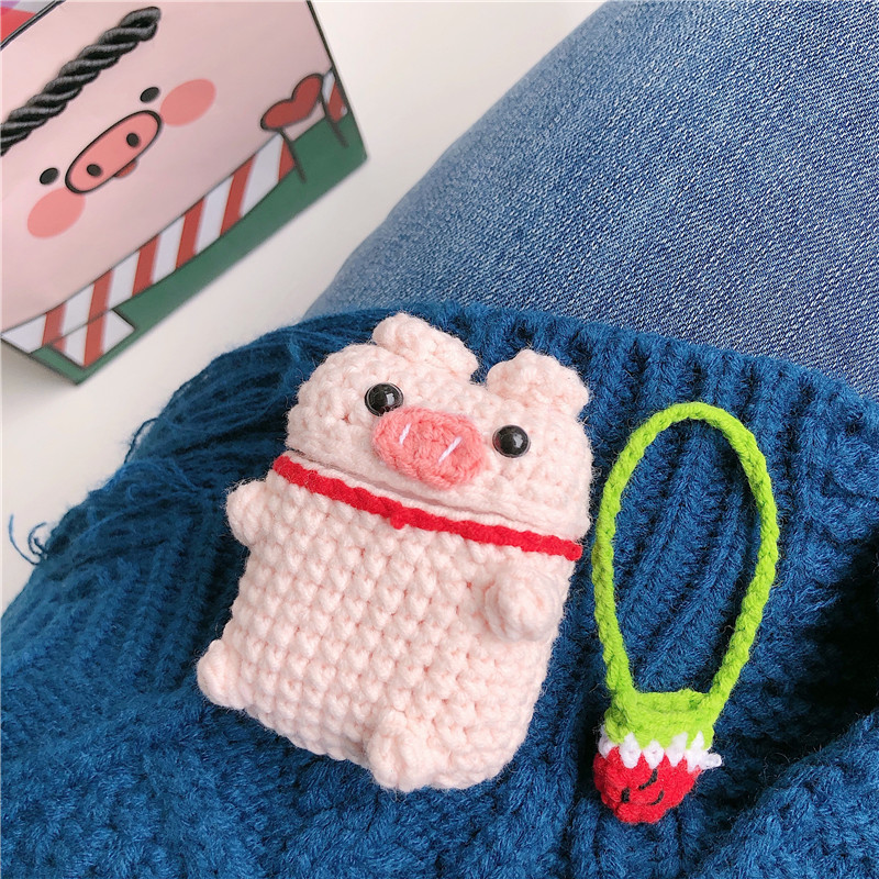 Knitted Piglet Airpod Case Cover