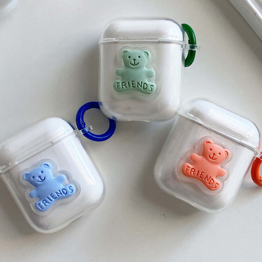 Teddy Bear Friends Airpod Case Cover (3 Colours)