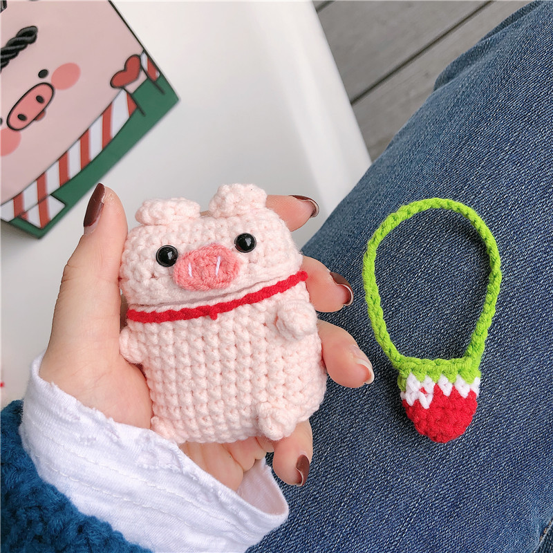 Knitted Piglet Airpod Case Cover