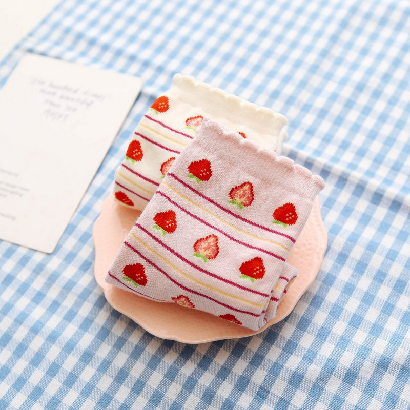 Strawberry Ankle Socks (4 Colours) - Ice Cream Cake