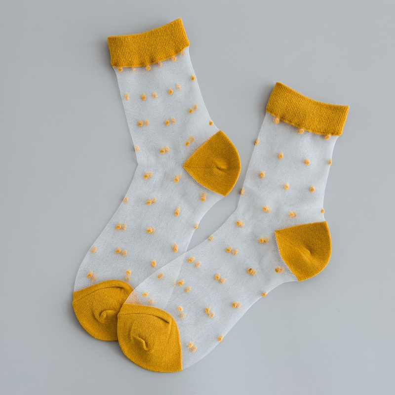 Transparent Polka Dot Ankle Socks (8 Colours) - Ice Cream Cake