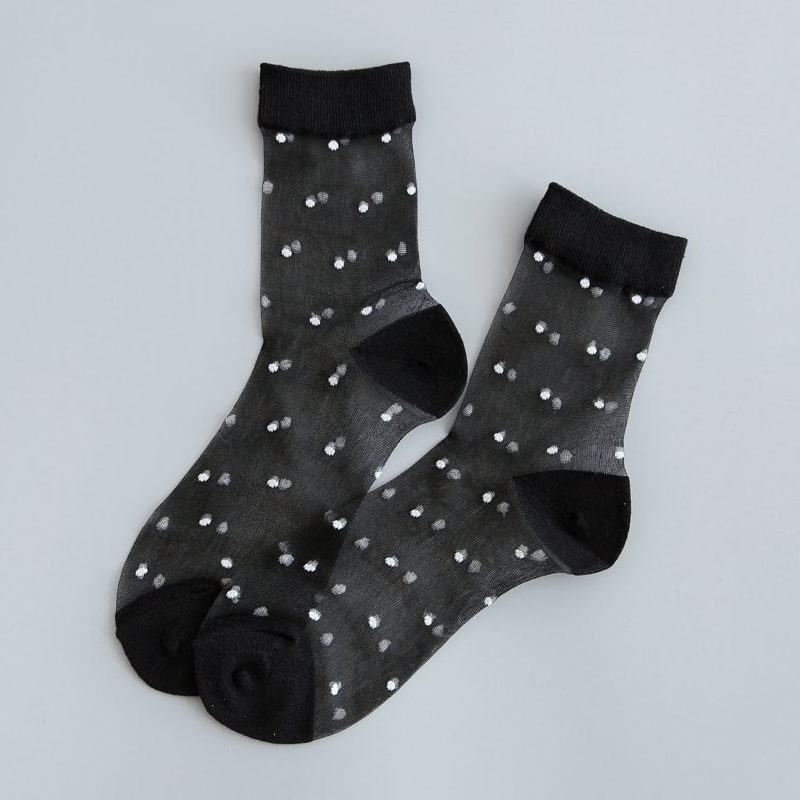 Transparent Polka Dot Ankle Socks (8 Colours) - Ice Cream Cake