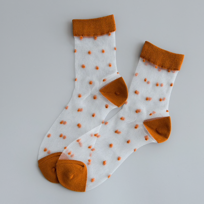 Transparent Polka Dot Ankle Socks (8 Colours) - Ice Cream Cake