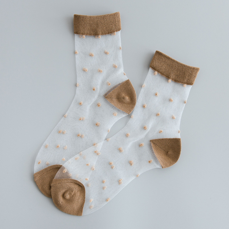 Transparent Polka Dot Ankle Socks (8 Colours) - Ice Cream Cake